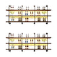 Wood and Metal Wine Rack Modern Style Wall Mounted Wine Bottle Rack with Shelf 78.7"L x 7.9"W x 47.2"H 2 Piece Set Clearhalo 'furn' 'furn_wine_racks' 'Furniture' 'Kitchen & Dining Furniture' 'Wine Racks' 'wine_racks' 6940933