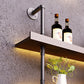 Wood and Metal Wine Rack Modern Style Wall Mounted Wine Bottle Rack with Shelf Clearhalo 'furn' 'furn_wine_racks' 'Furniture' 'Kitchen & Dining Furniture' 'Wine Racks' 'wine_racks' 6940941