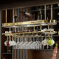 Stainless Steel Wine Rack Modern Style Hanging Wine Rack Holder in Gold