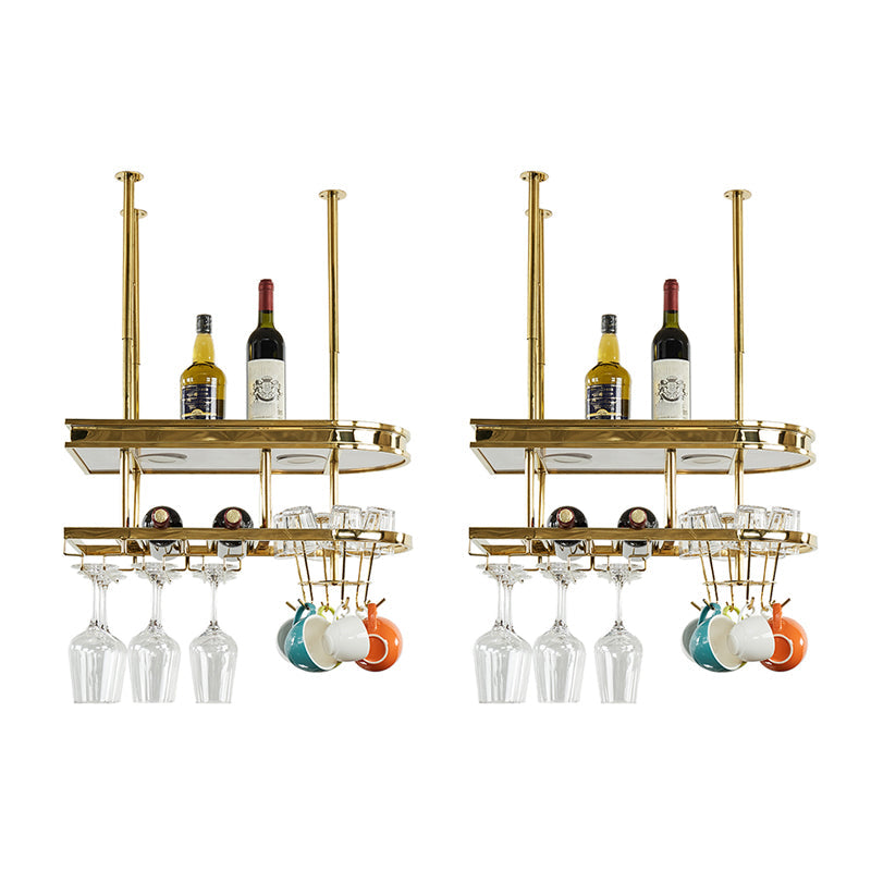 ステンレススチールワインラックモダンスタイルハンギングワインラックホルダーの金