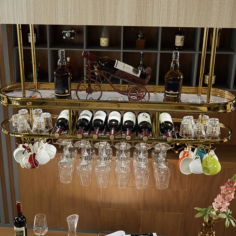 ステンレススチールワインラックモダンスタイルハンギングワインラックホルダーの金