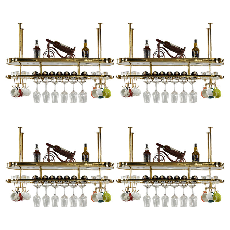 Roestvrijstalen wijnrek moderne stijl hangende wijnrekhouder in goud