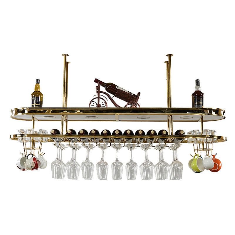 ステンレススチールワインラックモダンスタイルハンギングワインラックホルダーの金