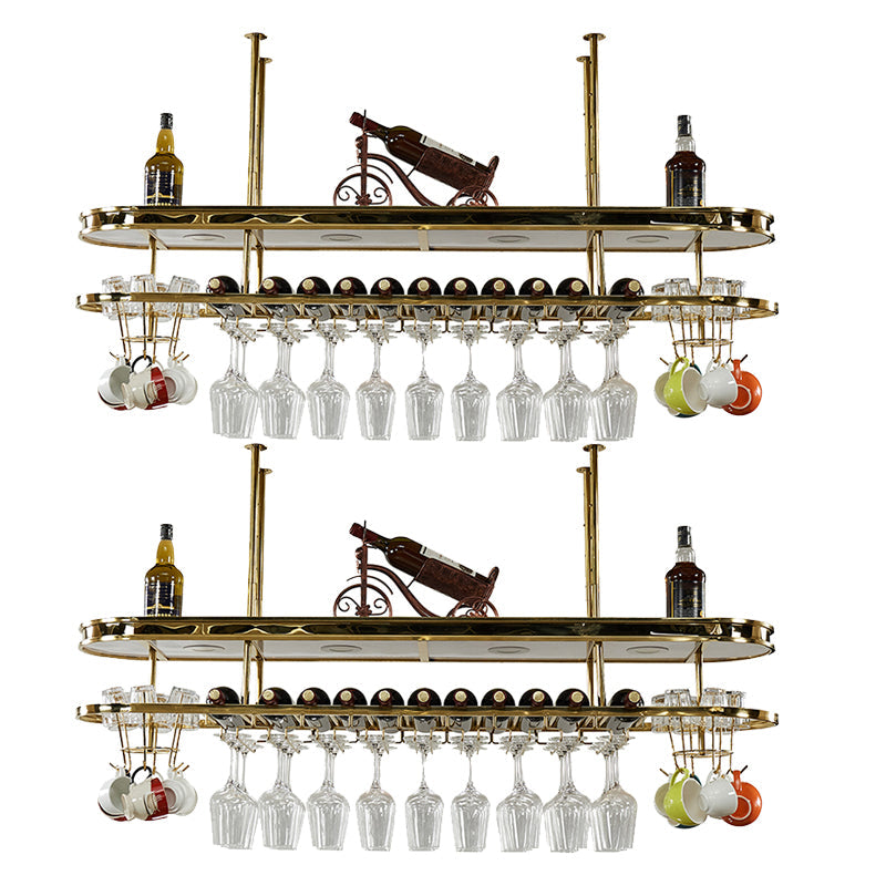 Roestvrijstalen wijnrek moderne stijl hangende wijnrekhouder in goud