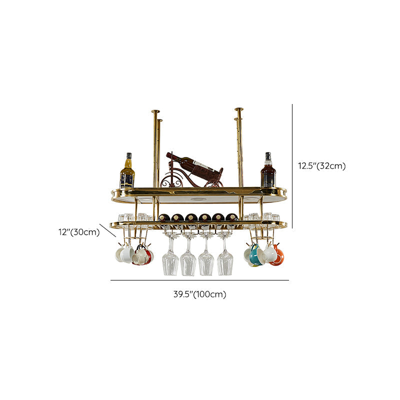 ステンレススチールワインラックモダンスタイルハンギングワインラックホルダーの金