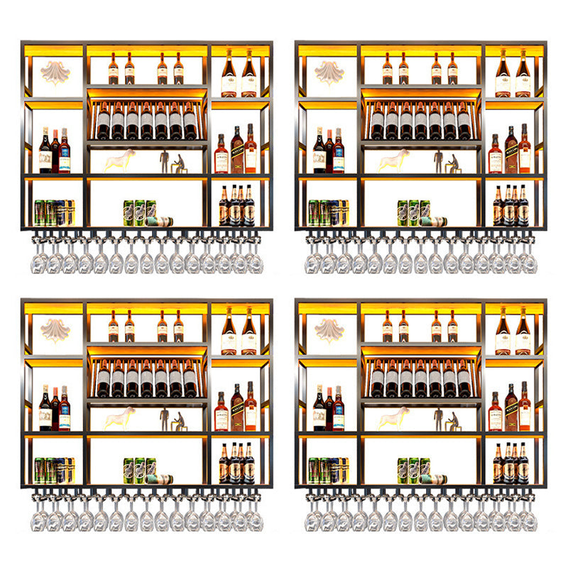 Metalen wijnrek Moderne stijl Wandgemonteerd wijnhouder Rek met plank