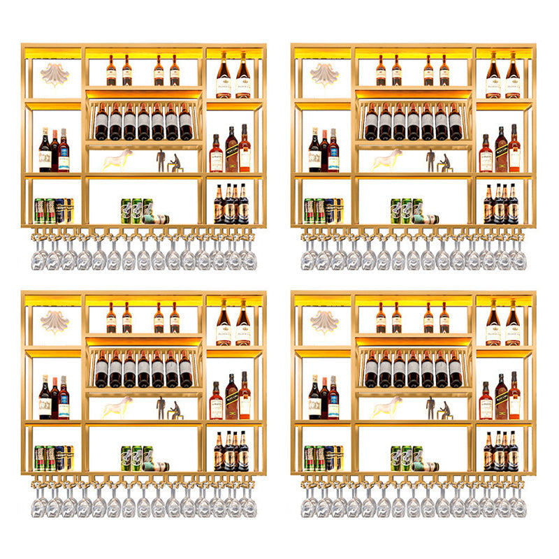 Pastelera de vino de metal Rack de soporte de vino montado en la pared de estilo moderno con estante