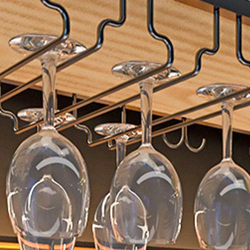 Metal Wine Rack Modern Style Wall Mounted Wine Holder Rack with Shelf