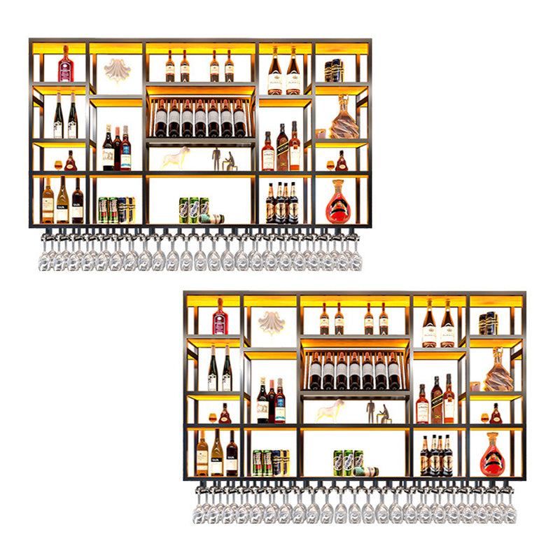 Metalen wijnrek Moderne stijl Wandgemonteerd wijnhouder Rek met plank