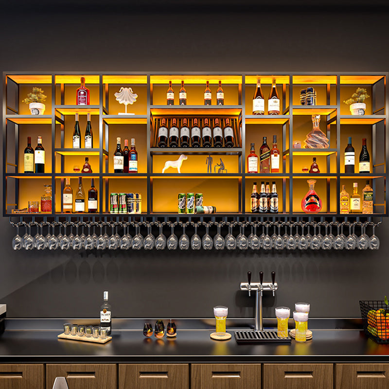 Metalen wijnrek Moderne stijl Wandgemonteerd wijnhouder Rek met plank