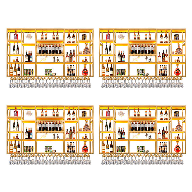 Pastelera de vino de metal Rack de soporte de vino montado en la pared de estilo moderno con estante