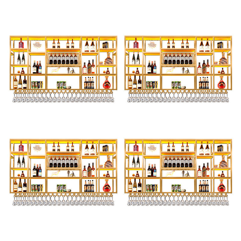 Pastelera de vino de metal Rack de soporte de vino montado en la pared de estilo moderno con estante