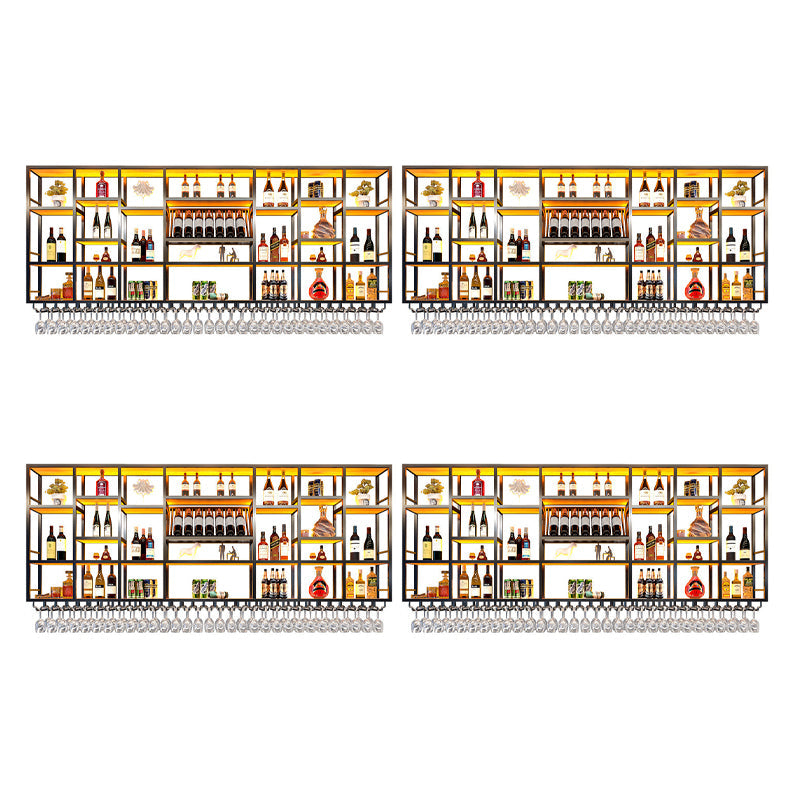 Pastelera de vino de metal Rack de soporte de vino montado en la pared de estilo moderno con estante