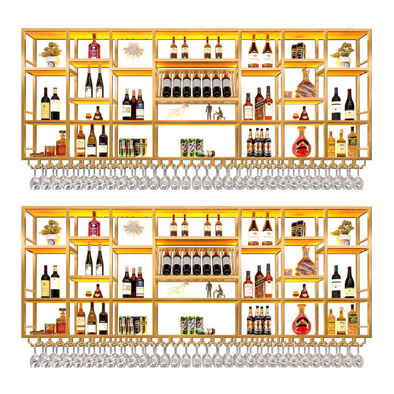Pastelera de vino de metal Rack de soporte de vino montado en la pared de estilo moderno con estante
