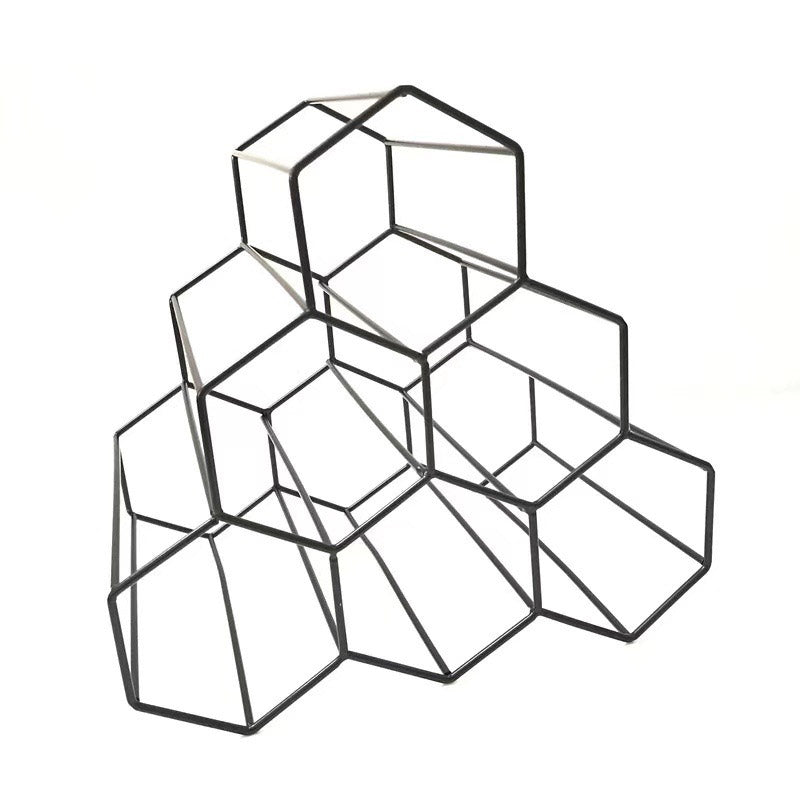 Glam Countertop Wine Rack Metal Wine Bottle Rack for Living Room