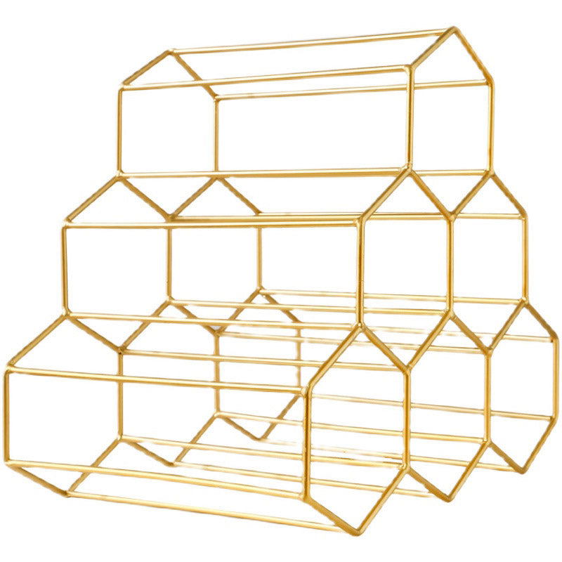 Glam Countertop Wine Rack Metal Wine Bottle Rack voor woonkamer