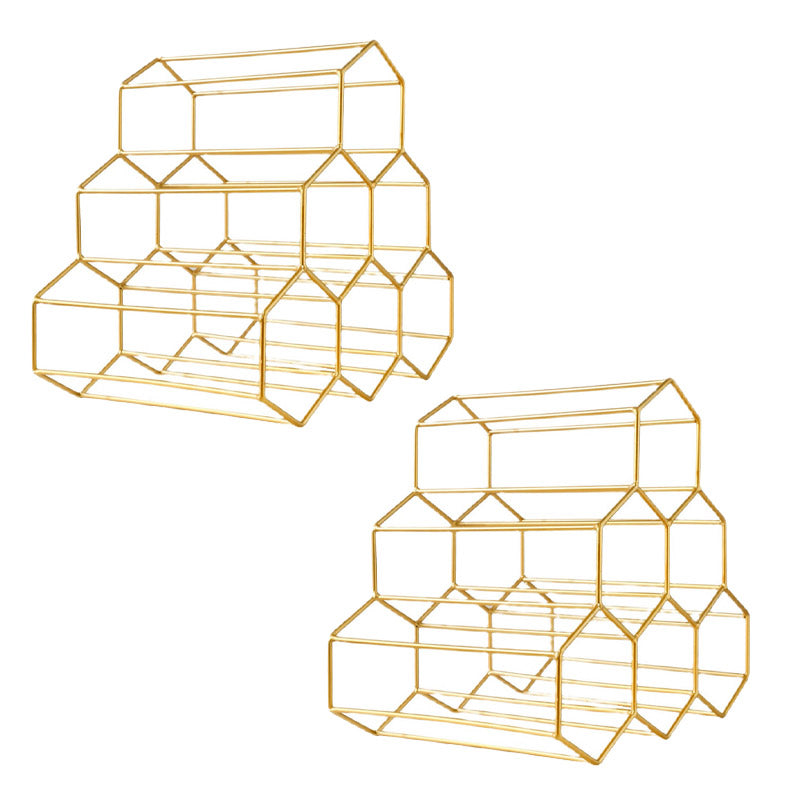 Glam Countertop Wine Rack Metal Wine Bottle Rack for Living Room