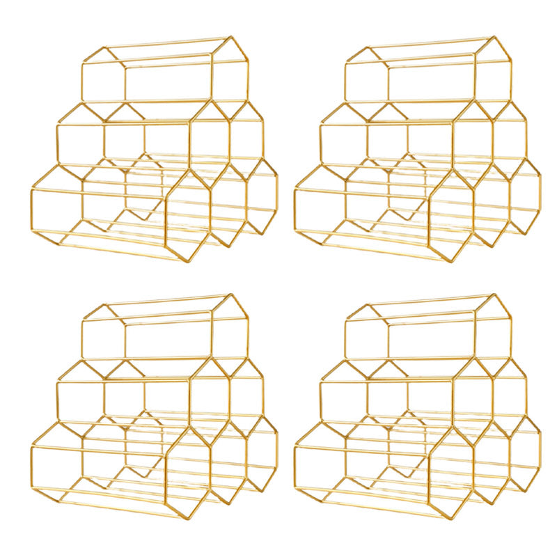 Glam Countertop Wine Rack Metal Wine Bottle Rack for Living Room