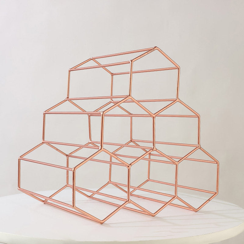 Glam Countertop Wine Rack Metal Wine Bottle Rack for Living Room