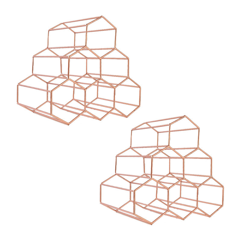 Glam Countertop Wine Rack Metal Wine Bottle Rack for Living Room