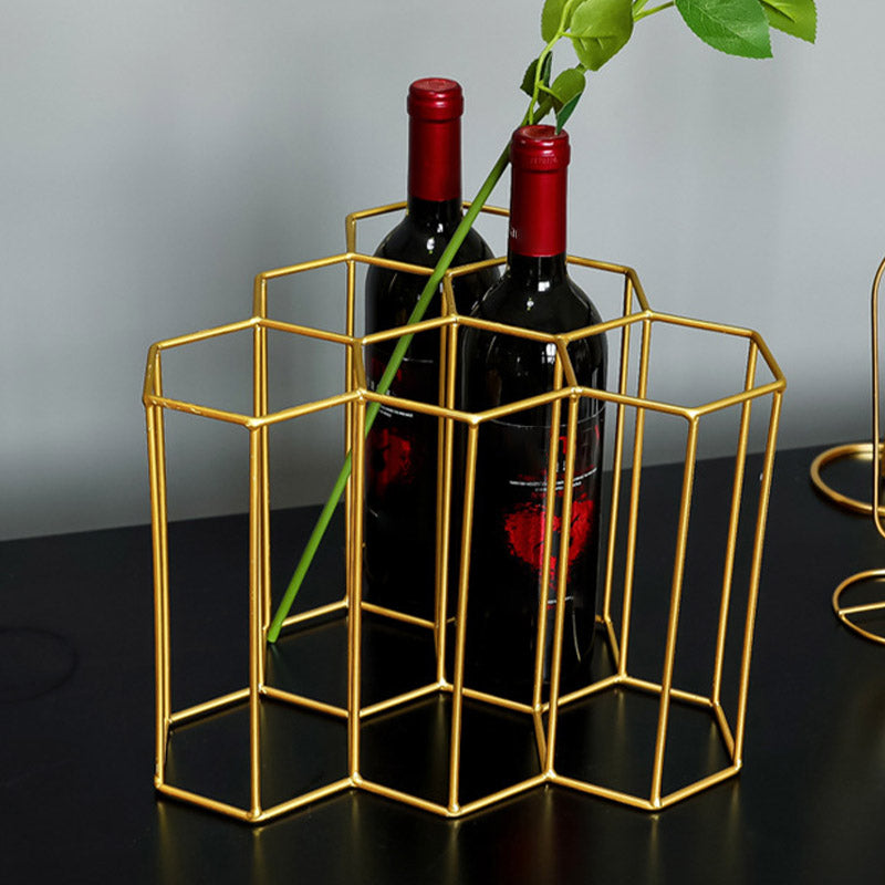 Glam Countertop Wine Rack Metal Wine Bottle Rack voor woonkamer