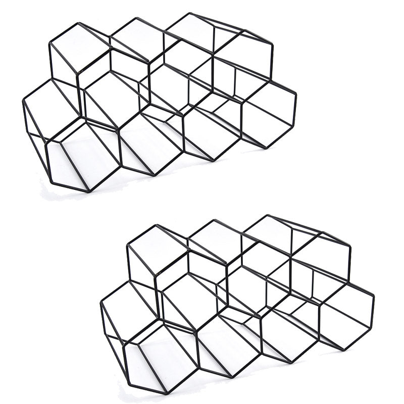 Glam Countertop Wine Rack Metal Wine Bottle Rack for Living Room