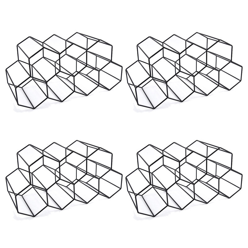 Glam Countertop Wine Rack Metal Wine Bottle Rack for Living Room