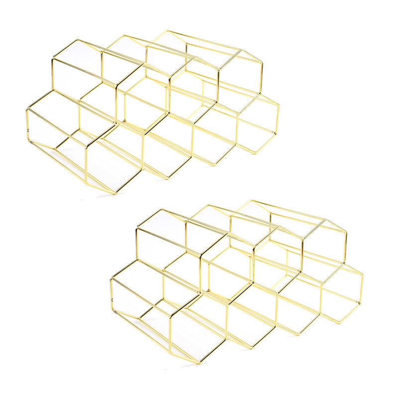 Glam Countertop Wine Rack Metal Wine Bottle Rack for Living Room