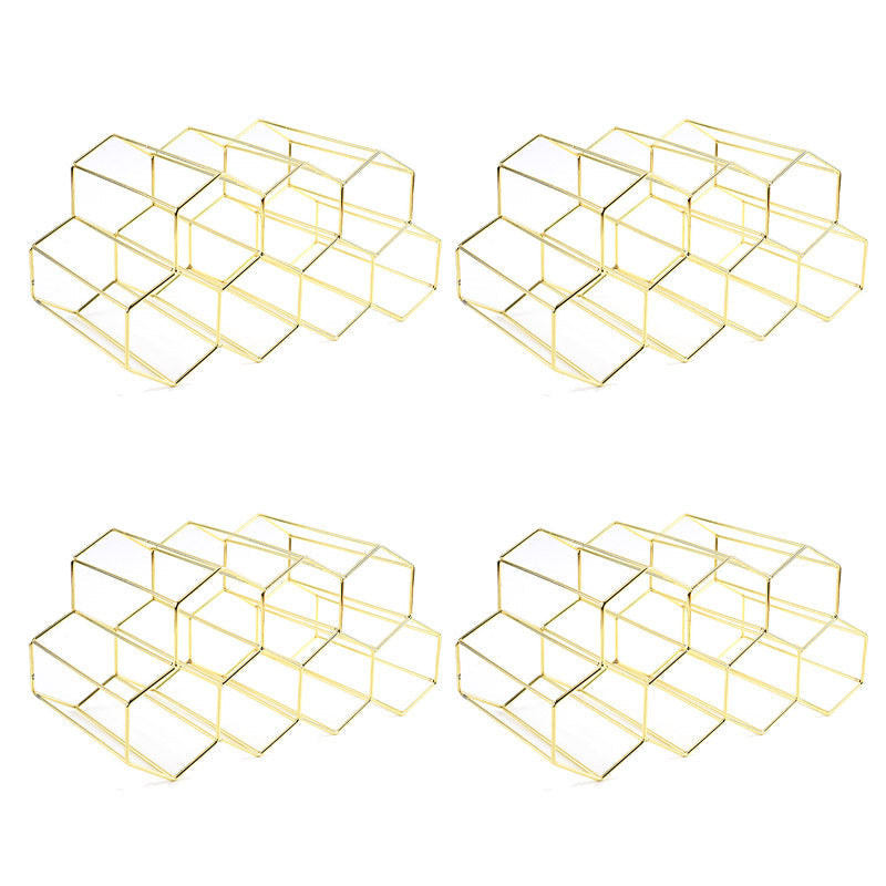 Glam Countertop Wine Rack Metal Wine Bottle Rack for Living Room