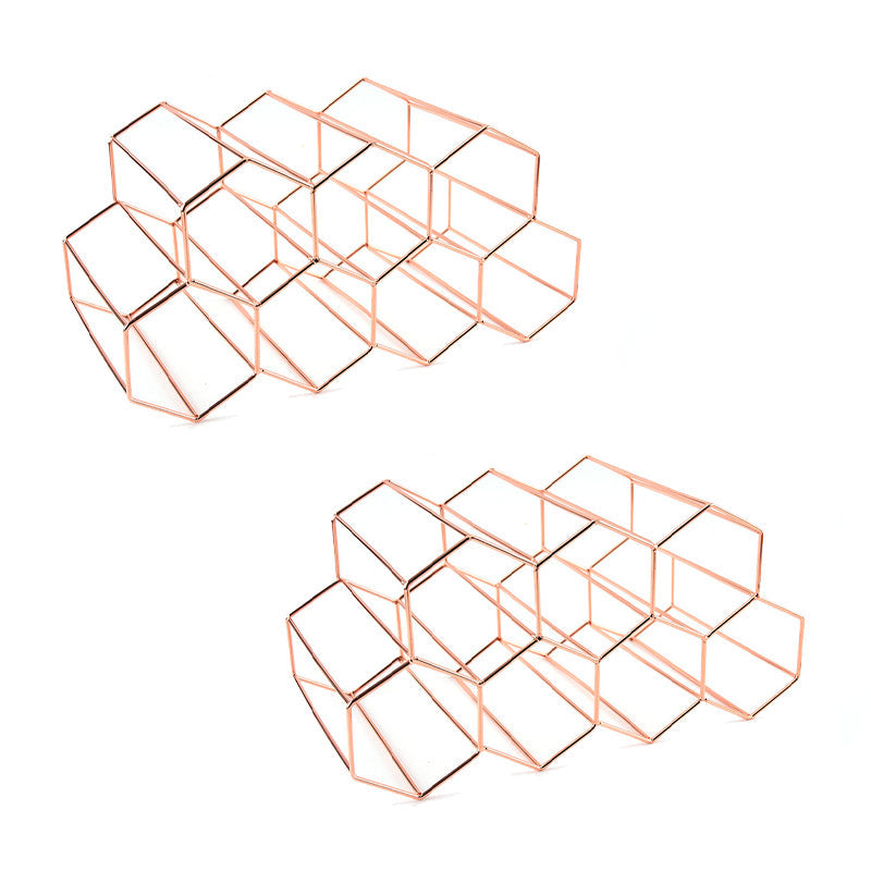 Glam Countertop Wine Rack Metal Wine Bottle Rack for Living Room