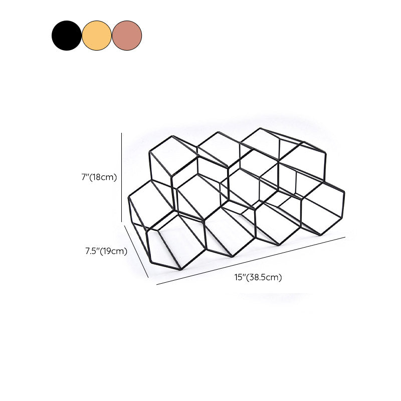 Glam Countertop Wine Rack Metal Wine Bottle Rack for Living Room