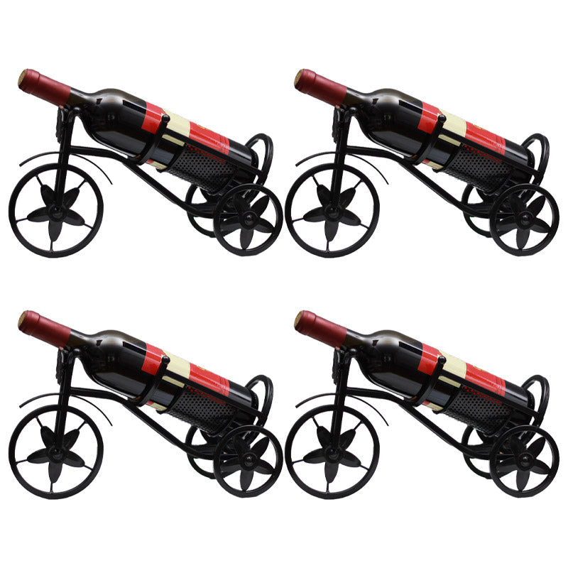 Countertop Wine Rack Glam Metal Wine Bottle Rack for Dining Room Black 4 Piece Set Clearhalo 'furn' 'furn_wine_racks' 'Furniture' 'Kitchen & Dining Furniture' 'Wine Racks' 'wine_racks' 6941083