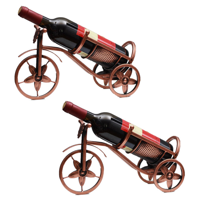 Countertop Wine Rack Glam Metal Wine Bottle Rack for Dining Room Copper 2 Piece Set Clearhalo 'furn' 'furn_wine_racks' 'Furniture' 'Kitchen & Dining Furniture' 'Wine Racks' 'wine_racks' 6941087