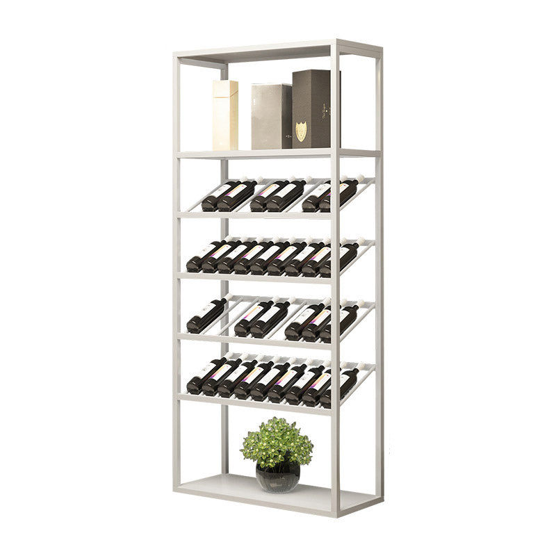 Modern Floor Wine Rack Metal Wine Bottle & Glass Rack for Dining Room