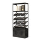 Modern Floor Wine Rack Metal Wine Bottle & Glass Rack for Dining Room