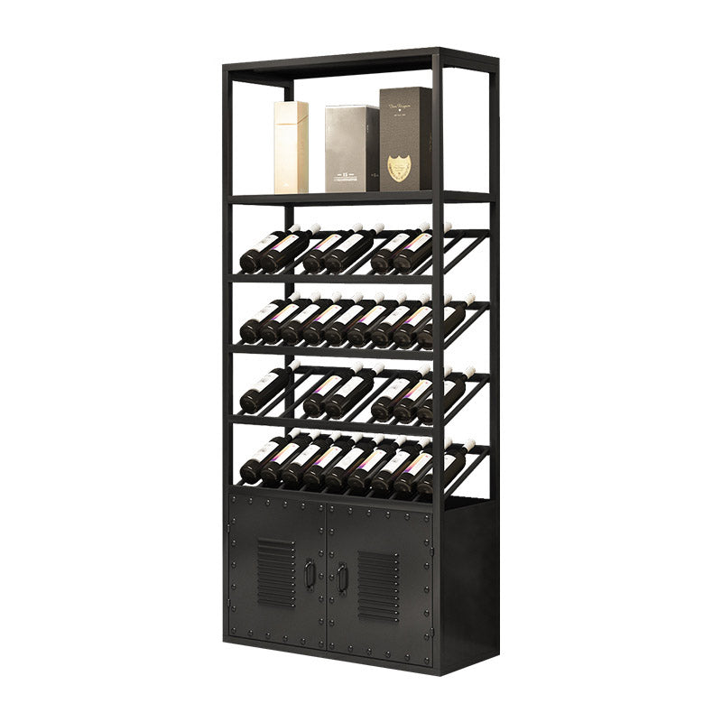Modern Floor Wine Rack Metal Wine Bottle & Glass Rack for Dining Room