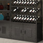 Modern Floor Wine Rack Metal Wine Bottle & Glass Rack for Dining Room