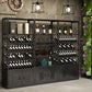 Modern Floor Wine Rack Metal Wine Bottle & Glass Rack for Dining Room