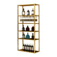 Modern Floor Wine Rack Metal Wine Bottle & Glass Rack for Dining Room