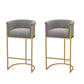 Upholstered Dining Stools Low Back Bar Stools with Metal Base Gray 2 Piece Set Clearhalo 'Bar Furniture' 'Bar Stools' 'bar_stools' 'furn' 'furn_bar_stools' 'Furniture' 'Kitchen & Dining Furniture' 6943270