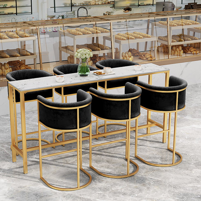 Upholstered Dining Stools Low Back Bar Stools with Metal Base Clearhalo 'Bar Furniture' 'Bar Stools' 'bar_stools' 'furn' 'furn_bar_stools' 'Furniture' 'Kitchen & Dining Furniture' 6943275