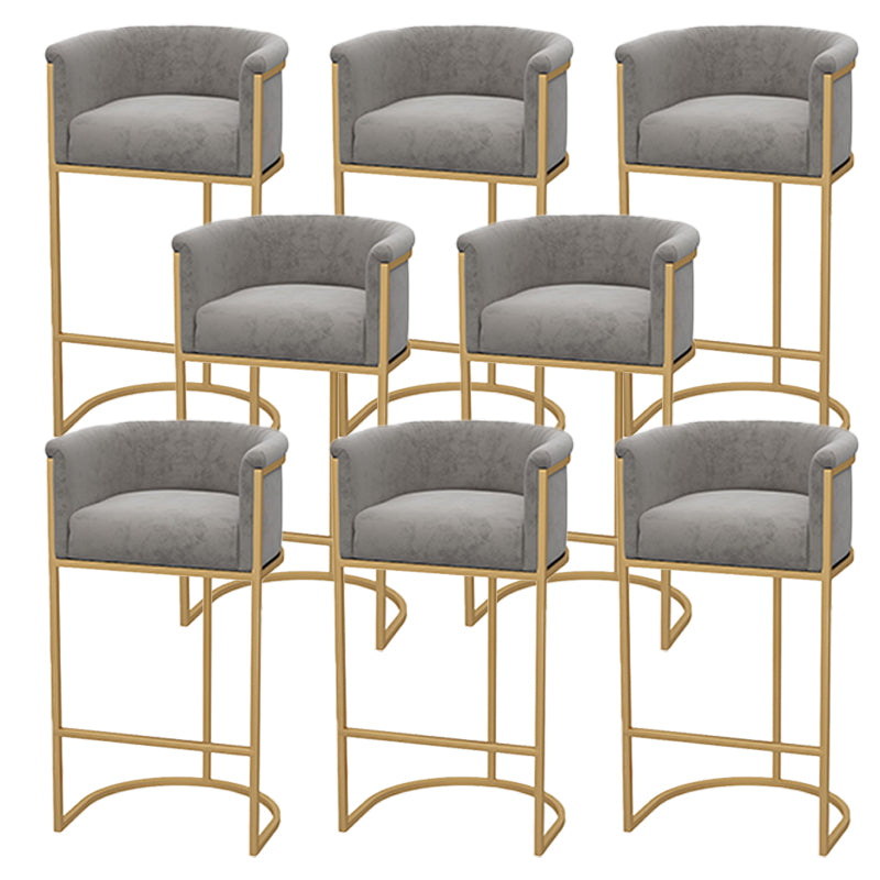 Upholstered Dining Stools Low Back Bar Stools with Metal Base Gray 8 Piece Set Clearhalo 'Bar Furniture' 'Bar Stools' 'bar_stools' 'furn' 'furn_bar_stools' 'Furniture' 'Kitchen & Dining Furniture' 6943276