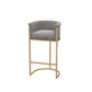 Upholstered Dining Stools Low Back Bar Stools with Metal Base Gray 1 Piece Clearhalo 'Bar Furniture' 'Bar Stools' 'bar_stools' 'furn' 'furn_bar_stools' 'Furniture' 'Kitchen & Dining Furniture' 6943277