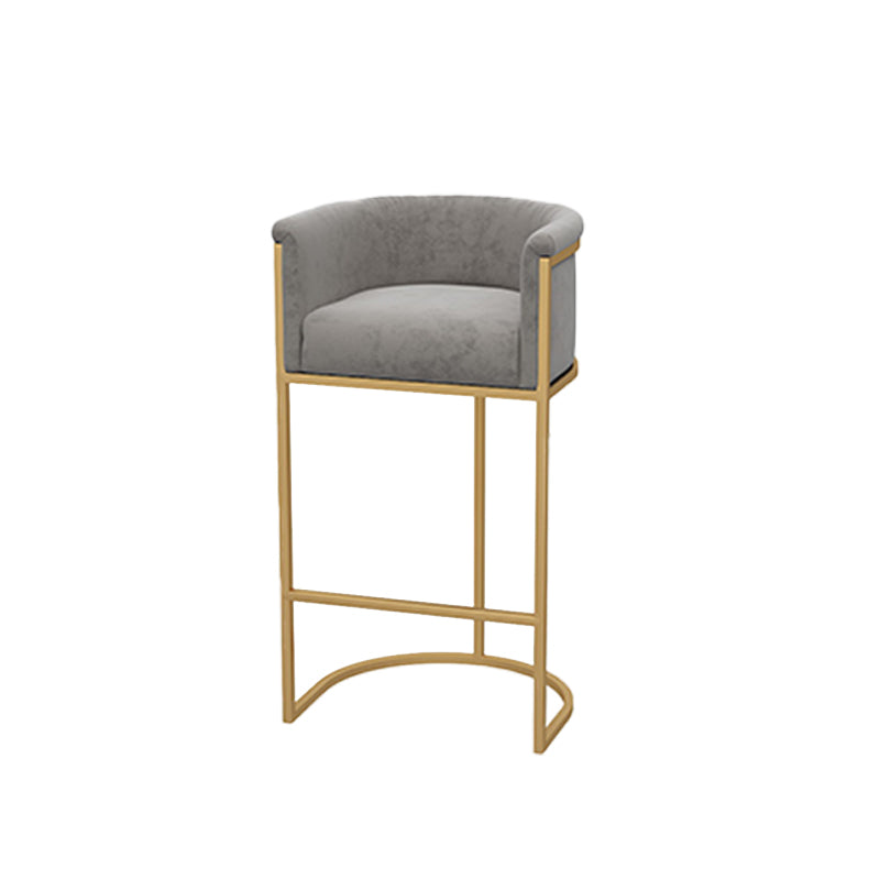 Upholstered Dining Stools Low Back Bar Stools with Metal Base Gray 1 Piece Clearhalo 'Bar Furniture' 'Bar Stools' 'bar_stools' 'furn' 'furn_bar_stools' 'Furniture' 'Kitchen & Dining Furniture' 6943277