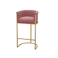 Upholstered Dining Stools Low Back Bar Stools with Metal Base Pink 1 Piece Clearhalo 'Bar Furniture' 'Bar Stools' 'bar_stools' 'furn' 'furn_bar_stools' 'Furniture' 'Kitchen & Dining Furniture' 6943278