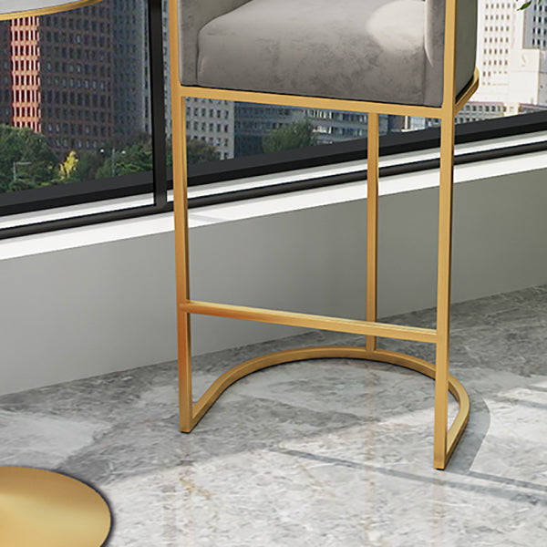 Upholstered Dining Stools Low Back Bar Stools with Metal Base Clearhalo 'Bar Furniture' 'Bar Stools' 'bar_stools' 'furn' 'furn_bar_stools' 'Furniture' 'Kitchen & Dining Furniture' 6943280