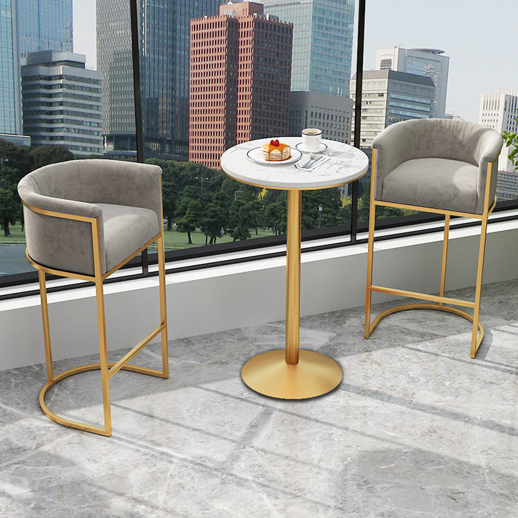 Upholstered Dining Stools Low Back Bar Stools with Metal Base Clearhalo 'Bar Furniture' 'Bar Stools' 'bar_stools' 'furn' 'furn_bar_stools' 'Furniture' 'Kitchen & Dining Furniture' 6943287