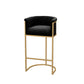 Upholstered Dining Stools Low Back Bar Stools with Metal Base Black 1 Piece Clearhalo 'Bar Furniture' 'Bar Stools' 'bar_stools' 'furn' 'furn_bar_stools' 'Furniture' 'Kitchen & Dining Furniture' 6943288
