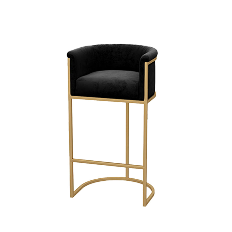 Upholstered Dining Stools Low Back Bar Stools with Metal Base Black 1 Piece Clearhalo 'Bar Furniture' 'Bar Stools' 'bar_stools' 'furn' 'furn_bar_stools' 'Furniture' 'Kitchen & Dining Furniture' 6943288