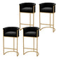 Upholstered Dining Stools Low Back Bar Stools with Metal Base Black 4 Piece Set Clearhalo 'Bar Furniture' 'Bar Stools' 'bar_stools' 'furn' 'furn_bar_stools' 'Furniture' 'Kitchen & Dining Furniture' 6943290